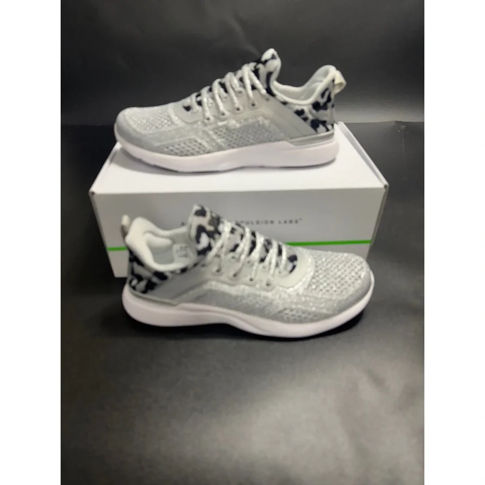 APL NEW TechLoom Tracer Knit Training Sneaker Sliver/Black/Leopard‎ 5.5 MSRP$280
